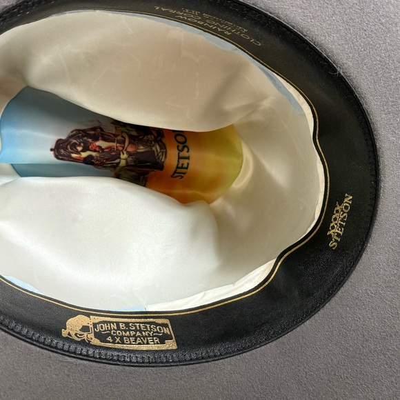Vintage Stetson Beaver 4X Dark Grey Cowboy Hat - Picture 11 of 11